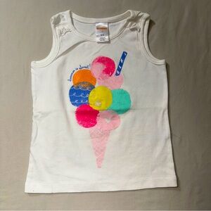 Gymboree Ice Cream Tank Top Girl 5 Rainbow Glitter Sleeveless Shirt Summer Sprin